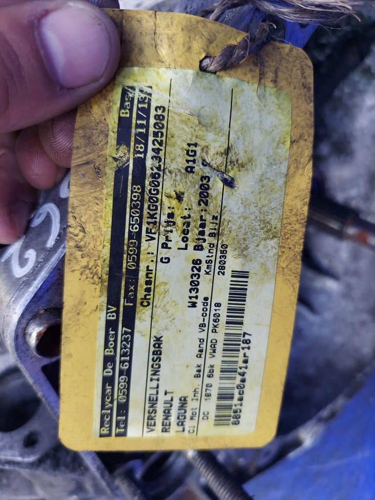 caja de cambios renault laguna 2 1.9 dci pk6018  (#)