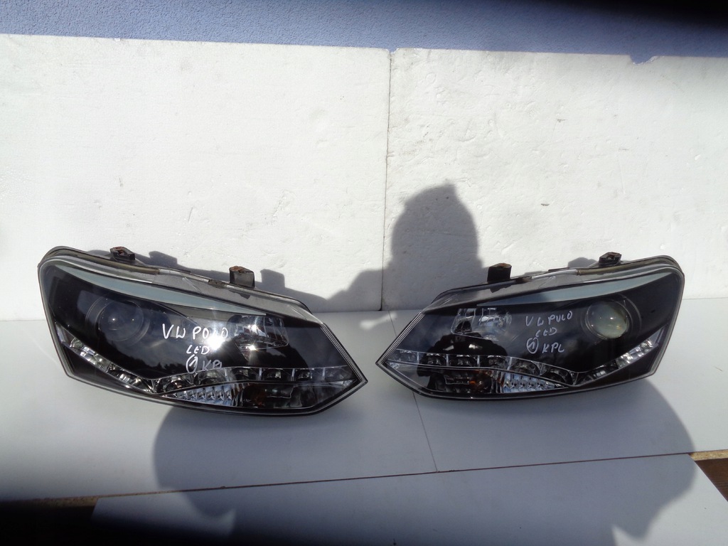 vw polo 6r 09 faros led lentilla tuning negro (#)