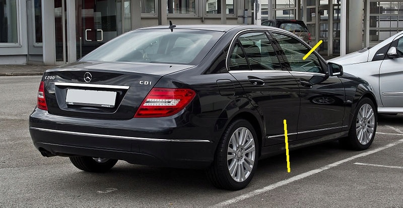 mercedes c 204 197 techo corte izquierda+derecha trasero ($)