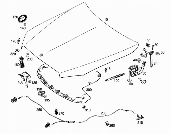 capó tapa motor mercedes glc x253 15  ($)
