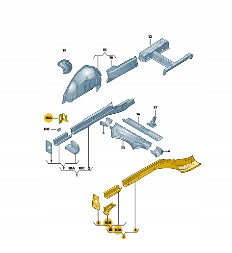 oryg larguero der. trasero vw jetta 2015 2018 ($)