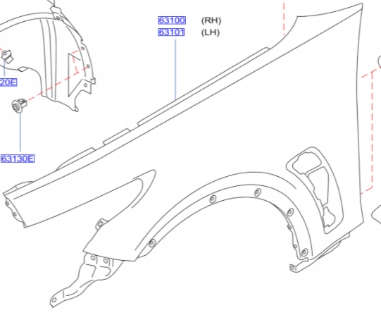 aleta delantero der. infiniti ($)