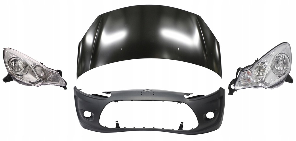 citroen c3 ii 2010   capó + parachoque paragolpes + faros ($)