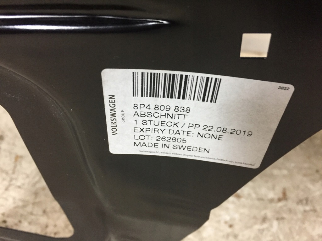 trasero der. aleta trasero audi a3 8p umbral sportback ($)