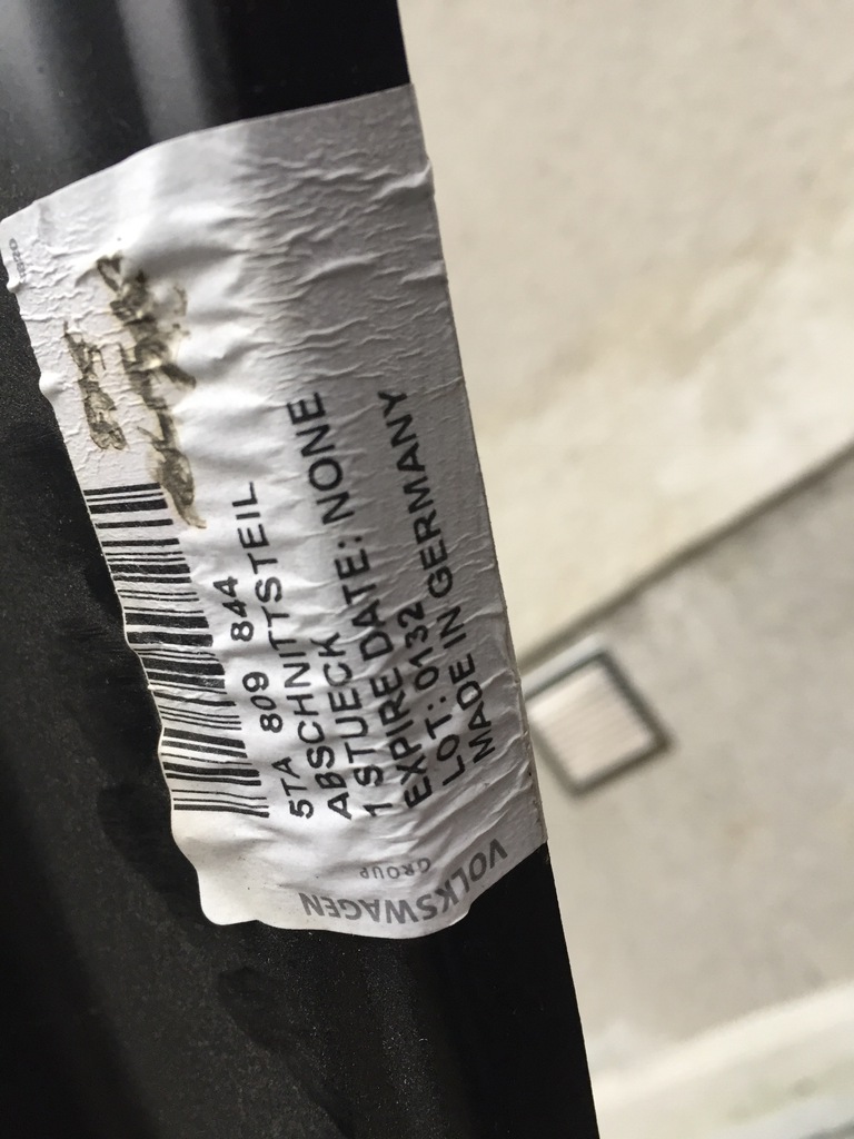 vw touran trasero der. aleta trasero 5ta 5t 16  umbral ($)